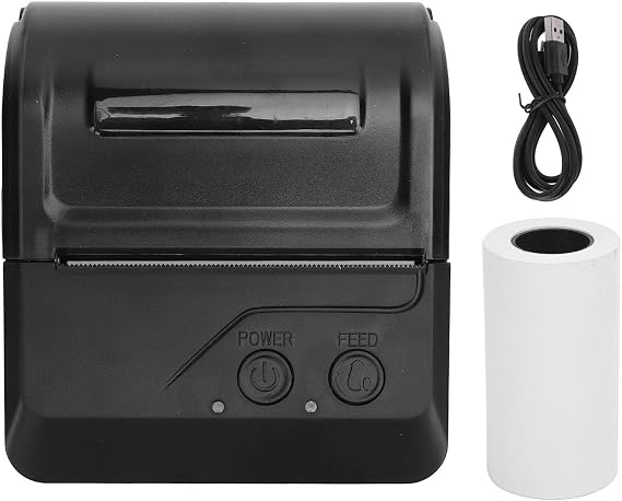 Bluetooth Thermal Shipping Label Printer - 80mm Thermal Printer Support Bluetooth USB Connection, Thermal POS Printer for Android, Wins