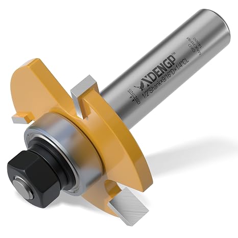 Slot Cutter Router Bit 1/2 Shank, 3 Wing Slotting Cutter Router Bit for T-Molding Slot Cutting | 1/4" Carbide Height