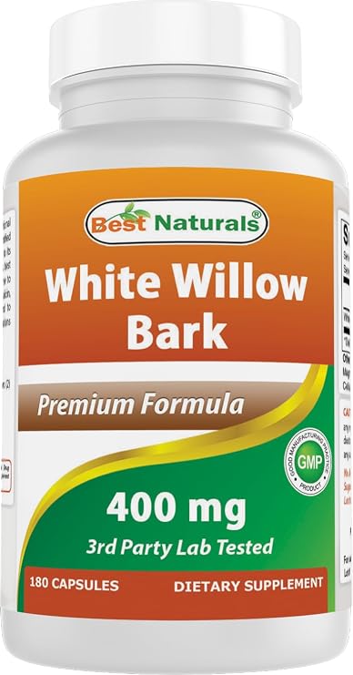 Best Naturals White Willow Bark 400 mg 180 Capsules (180 Count (Pack of 1))