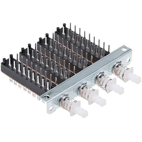 uxcell Interlock Push Button Switch Piano Type 6PDT 18 Pin 4 Row
