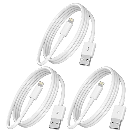 3Pack iPhone Charger Cable 3FT/0.9m Apple MFi Certified USB A to Lightning | Fast Charger Cable, Compatible with iPhone 14 13 12 11 Pro Max XS XR X 8 7 6 Plus SE iPad