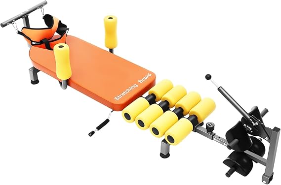 26.96" Massage Traction Table, 286lbs Weight Capacity Decompression Table with Body Stretching Device, Back Decompression for Back Hip Leg Body Traction & Stretch Machine, Orange