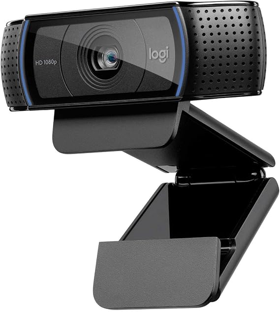Logitech C920 HD Pro Webcam | Full HD 1080p/30fps Video Calling, Stereo Audio, HD Light Correction, Skype, Zoom, PC/Mac/Laptop/Tablet - Black
