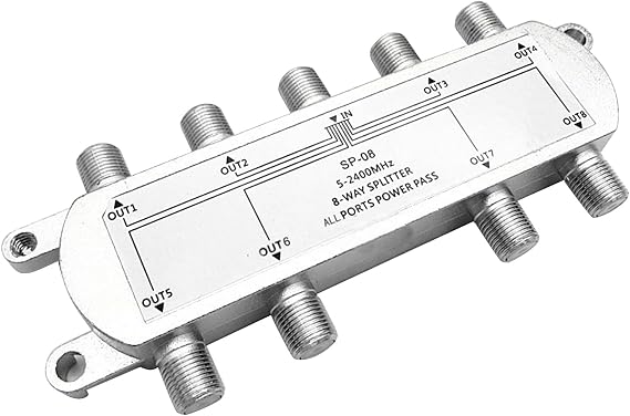Satellite 8-Way Coaxial Cable Splitter System Speed Internet Good Performance Splitter F Type Plug 8 Way Splitter