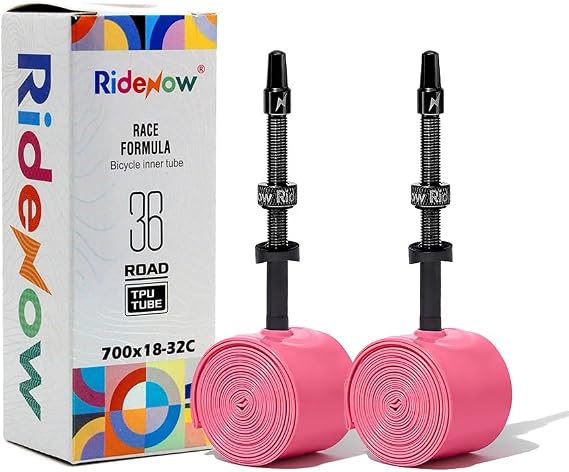 2 Pack Ridenow TPU Tubes 700x18-32C/32-47C with Metal Presta Valve, Removable Valve Core