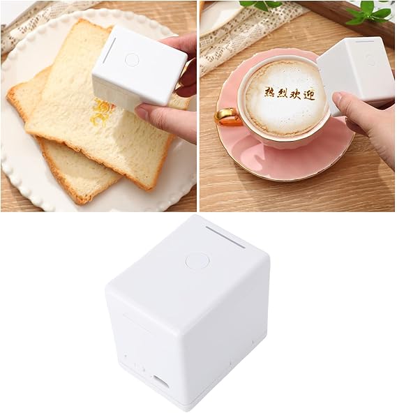Dilwe Food Printer, Edible Ink Printer Handheld DIY Tool for Creativity & Custom 3D Food Art on Coffee Foam and Desserts