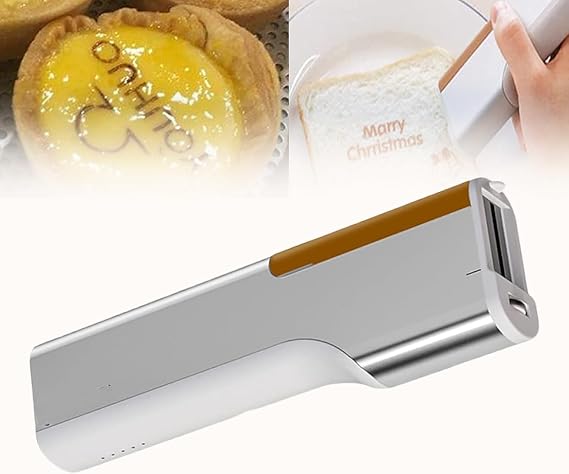 Wireless Handheld Edible Food Printer for Cakes, Coffee Latte Art, Desserts & DIY - Digital Inkjet Photo Printing, Lightweight Design with Brown Ink Cartridges