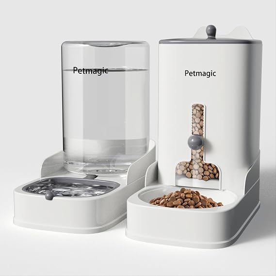 Gravity cat Feeder by Petmagic is a 3.6L Large-Capacity cat Food and Water Bowl Set. This Two-piece Set is Suitable for pet Feeding, Including Small and Medium-Sized Dogs, Kittens.