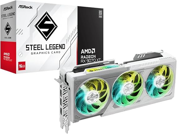 ASRock Rx9070 Xt Steel Legend 16Gb Pcie5 16Gb Ddr6 Hdmi 3 Dp 2970Mhz Clock Rgb L