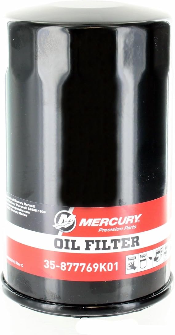 Mercury 877769K01 4-Stroke Engine Oil Filter for Select Mercury L6 200-400hp Verado Outboards