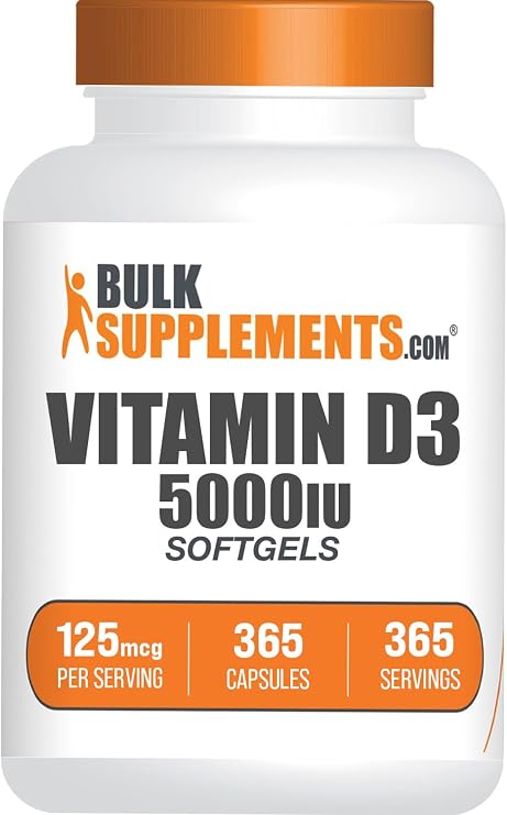 Vitamin D3 5000IU Softgels - Cholecalciferol, D3 Supplement, Vitamin D 5000 IU - 1 Vitamin D3 Softgel (125mcg of Vitamin D) per Serving, 365 Count (Pack of 1)