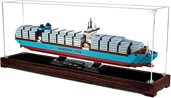 Acrylic Display Case for Lego 10241 Maersk Cargo Ship Model, 3mm Dustproof Display Box, Display Case Compatible with Lego 10241 (Model Not Included) (Transparent 3MM B)