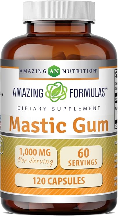 Amazing Formulas Mastic Gum Supplement 1000 mg Per Serving 120 Capsules | Non-GMO | Gluten Free | Made in USA
