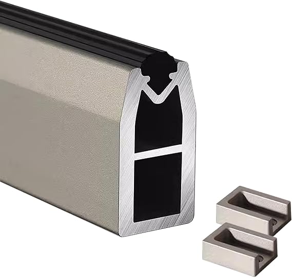 Closet Rod Aluminum Clothes Rail for Closet,Hanging Bar Clothes Hanger with End Supports,Removable Garment Rack Organizer for Shower Verandahs,Curtain Rod