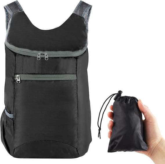 HuaJiao Ultra Lightweight Foldable Backpack, Small Water Resistant Rucksack Foldable Travel Daysack for Outdoor Sport Travelling Walking Hiking Camping Biking