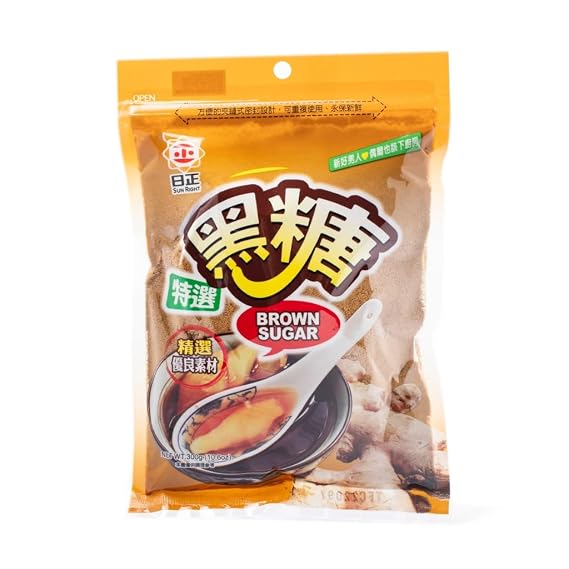 Dark Brown Sugar Packets, Dark Sugar, Taiwanese Brown Sugar, Oraganic Dark Brown Sugar, Granulated, Made with Sucrose and Final Molasses, 10.6 oz