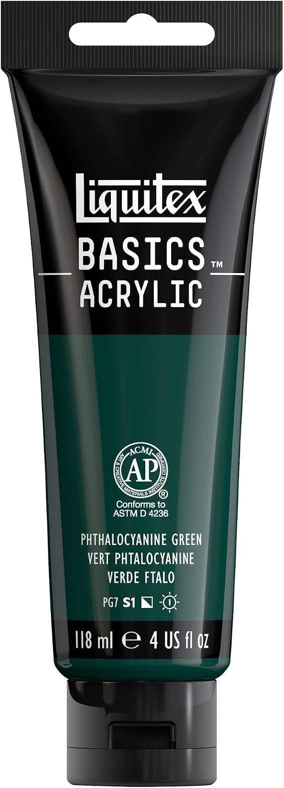 Liquitex BASICS Acrylic Paint, 118ml (4-oz) Tube, Phthalocyanine Green