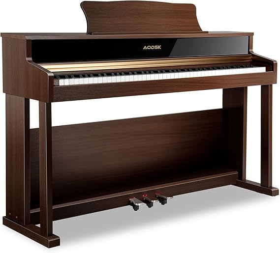 AODSK 88-Key Digital Piano Weighted Keyboard Acoustic Upright Piano 3-pedal