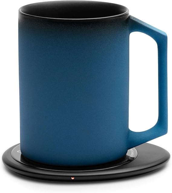 Ui Artist Collection Self-Heating Mug Set Midnight Abyss | 12 fl oz / 355 mL Handcrafted Ceramic Coffee & Tea Mug with Heating Pad