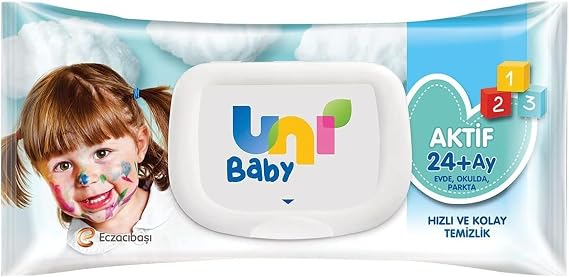 Uni Baby Active Wet Wipes 72 Leaves