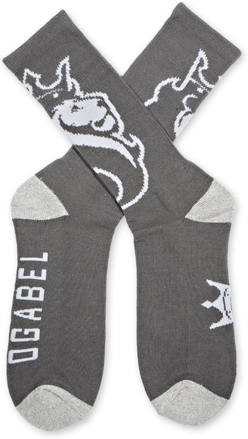 OGABEL Men's Lion Crew Socks Grey (2 pairs)
