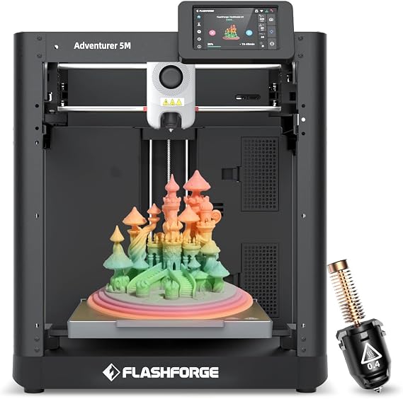 Flashforge Adventurer 5M 3D Printer with Extra 0.4mm Nozzle