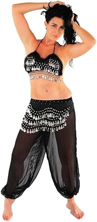 Miss Belly Dance BellyDancing Halloween Costume Set | Harem Pants & Halter Top | The Harem Dancer