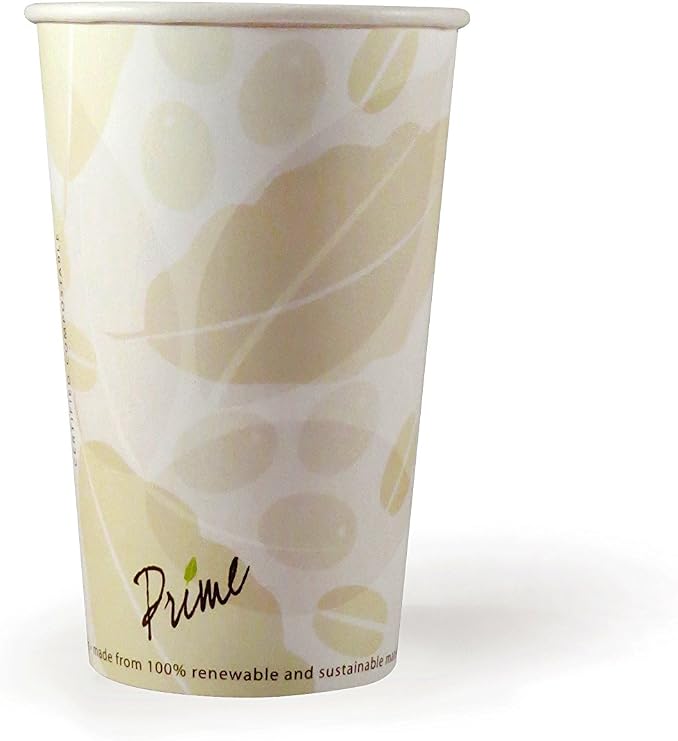 Primeware Hot Cup-16 oz-Compostable-PLA Lined - 1000/Cs (20 x 50)