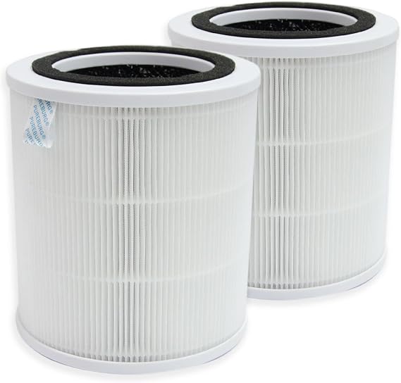 PUREBURG AR2S Replacement Filter Compatible with TCL Breeva A2 Air Purifier,2-Pack H13 HEPA 4-Stage Filtration Activated carbon Air Clean Dust VOCs Odor