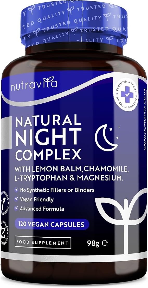 Nutravita Natural Night Complex with Magnesium – 120 Vegan Capsules