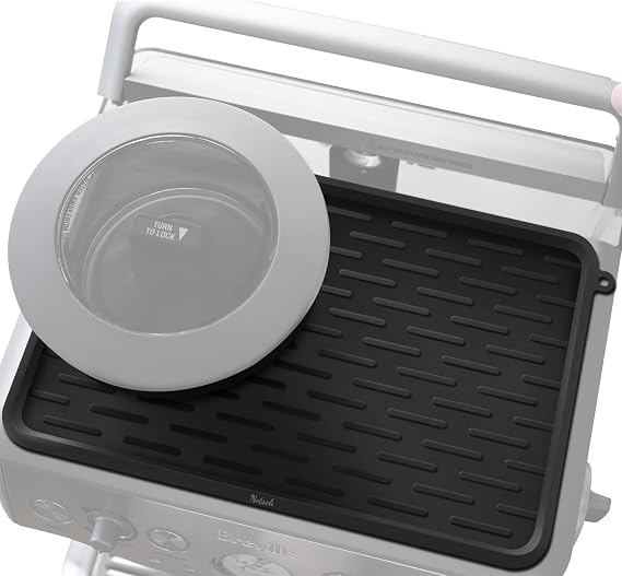 Breville 870/880用タンピングマット、10.85x7.18x0.25インチ、傷防止、シリコン防水耐熱トップマット、Beville Barista Touch Expressアクセサリー用、ブラック