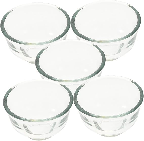 TOPBATHY Embossed Glass Tea Cups High Borosilicate Glass Cup 5pcs for Home and Office Tea Accessories for Everyday Use