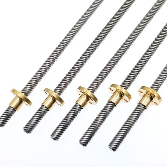 3D Printer T8 Lead Screw, 250mm Pitch 1mm 2mm Lead 1mm 2 4 8 10 12mm Trapezoidal Screw Rod And Copper Nut, 1pcs(2mm)
