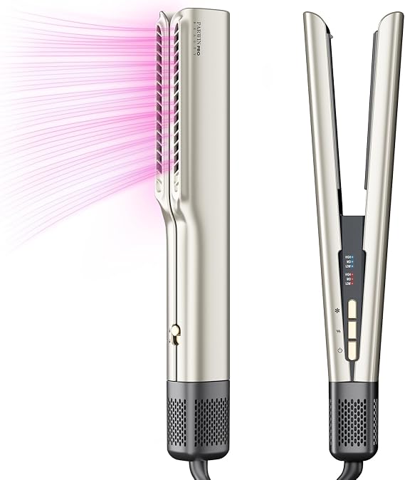 Wet to Dry Air Straightener, Ionic Hair Straightener and Styler | PARWIN PRO BEAUTY No Heat Plate Air Styler for Medium & Long Hair, Wet to Straight Styling, Ionic Care, Max. 160°C