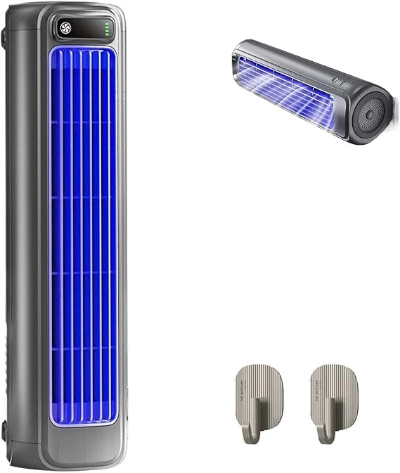 Coldeez Cooling Ace, Coldeeze Air Conditioner, Portable Air Cooler Fan with 3 Speeds, USB Charging, Desktop Tower Fan (Grey)