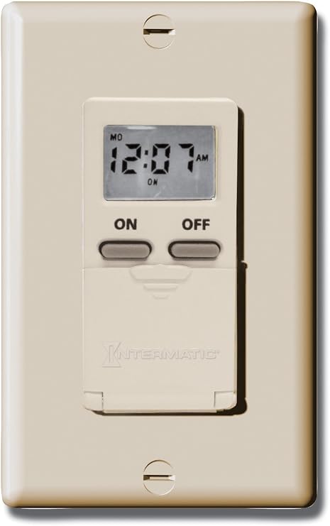 Digital Timer,7-Day,SPST,120V,Ivory