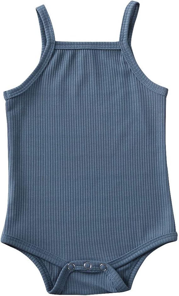 Baby Girl Boy Romper Bodysuit Solid Plain One Piece Jumpsuits Sleeveless One Piece Baby Clothes Outfits Summer
