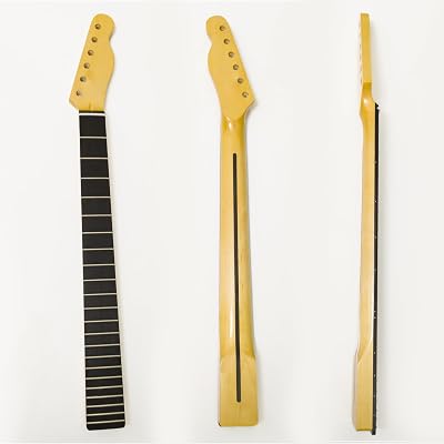 Premium Maple Guitar Neck for Fender TL Style – 22 Medium Jumbo Frets, Ebony Fretboard, 14″ Radius, Canadian Maple, High Gloss, Fits TL Guitar Neck