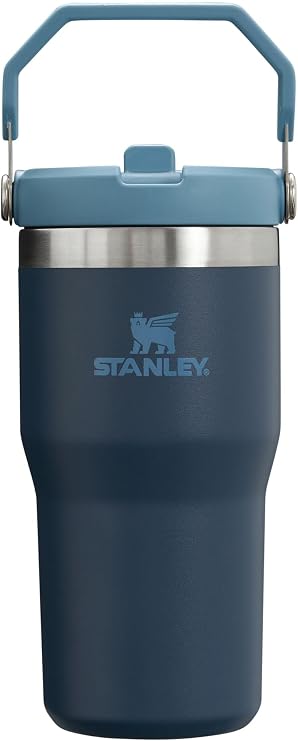 STANLEY IceFlow Stainless Steel Tumbler - Vacuum Insulated Water Bottle for Home, Office or Car Reusable Cup with Straw Leak Resistant Flip Cold for 12 Hours or Iced for 2 Days, Navy, 20OZ