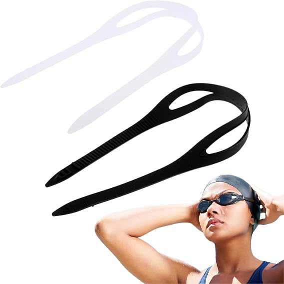 2 Pack Silicone Swimming Goggles Strap, Dive Eyewear Strap Replacement, Swim Eyewear Head Band Accessories for Scuba Diving Swimming Goggles Glasses
