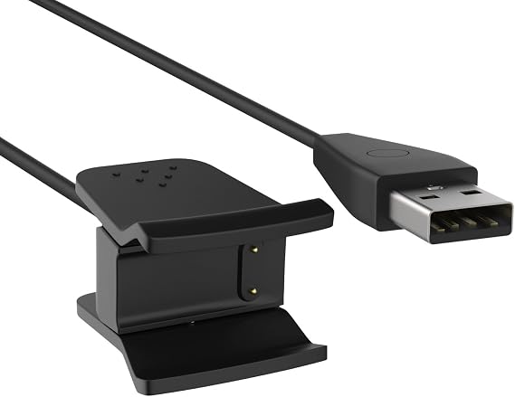 MoKo Charger with Reset Button Compatible with Fitbit Alta HR, Replacement USB Charger Charging Cable Cradle Dock Adapter with 1.8 FT (550mm) Cable Length, Black