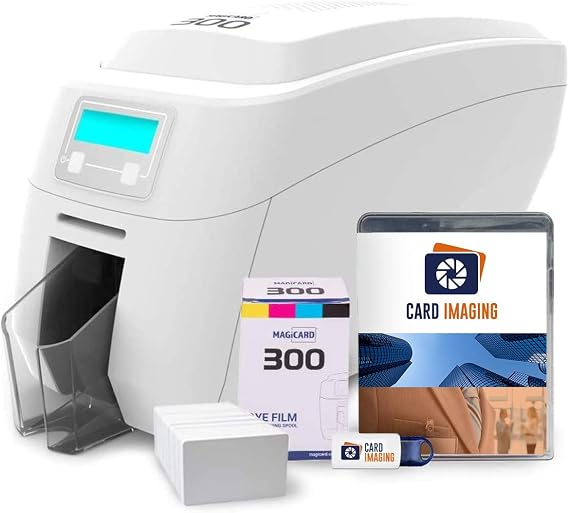 Magicard 300 Dual Sided ID Card Printer & Supplies Bundle (3300-0021)