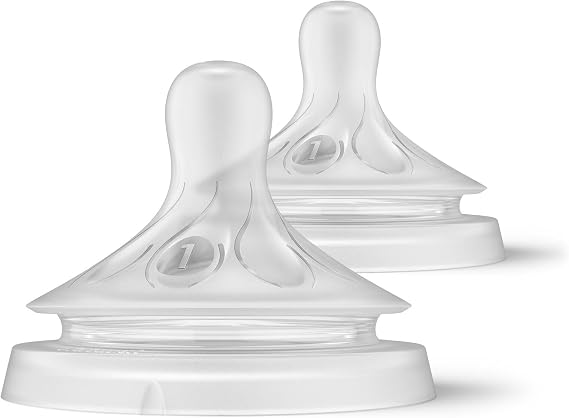 Philips Avent Doğal Tepkili Biberon Emziği, 2’li Paket, 0 Ay+, 1 Numara, Akıtmaz Emzik, Kolik ve Gaz Önleyici, BPA İçermez, SCY961/02