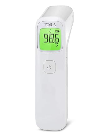 Fora IR42 Medical Grade Non-Contact Forehead Thermometer, Made in Taiwan. Fever Indicator for Baby and Adults. No Contact with LCD Display for Medical Offices, Hospitals