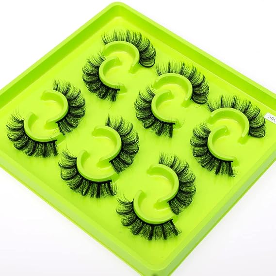 6 Pairs Fluffy False Eyelashes Natural Faux Mink Strip 3D Lashes Pack(3DQG-104)