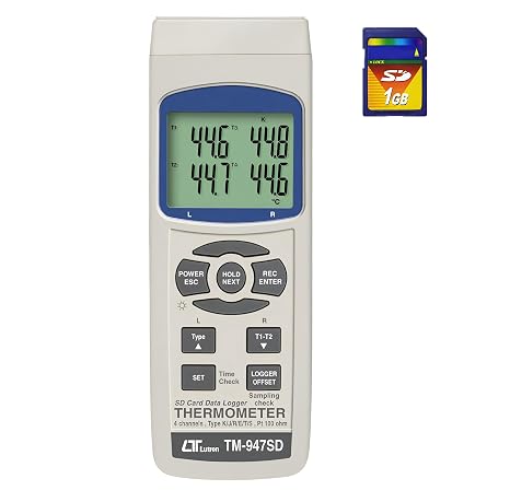 i-POOK 4 channels THERMOMETER TM-947SD with real-time data logging and differential temperature measurement RS232/USB computer interface Max. Resolution0.1℃ made in Taiwan