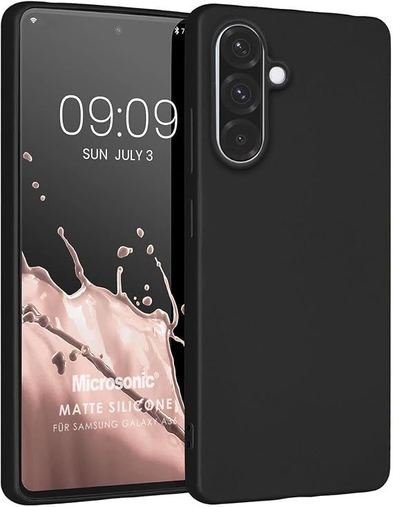 Microsonic Matte Silicone Samsung Galaxy A36 Case Black [Sleeve Compatible with Galaxy A36 - Black]