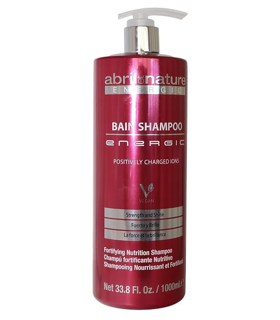 abril et nature - Energic Professional Hair Shampoo - For Hair Needing Nutrition - Prevents Frizz and Eliminates Static Electricity - Hydrates and Repairs - Positive Ion Charge - 1000 ml