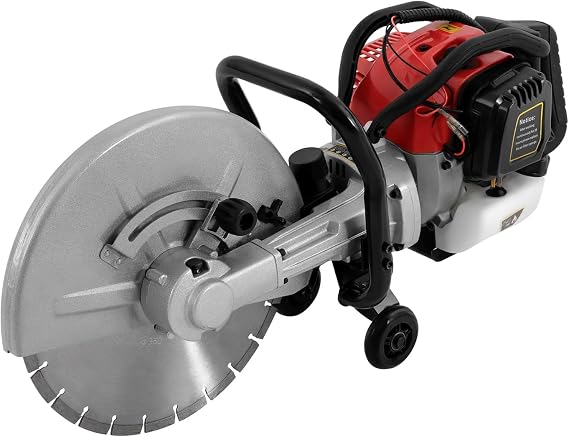 Concrete Saw 16Inch,Concrete Gas Powered Cut-Off Saw with 13 Blade and Directional Wheel,2-Stroke 52cc Engine Cement Masonry Wet Dry Machine,4" Cut Depth,Motor Circular Cutter For Stone, Brick