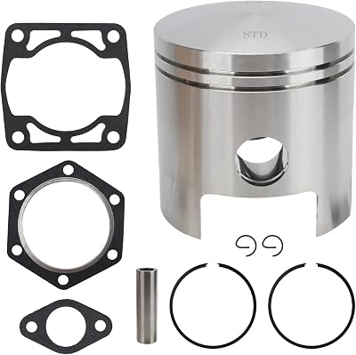 MOTOALL Piston Ring with Gasket Kit for EZGO 2 Cycle Gas Golf Cart 1976-1988 Standard Bore
